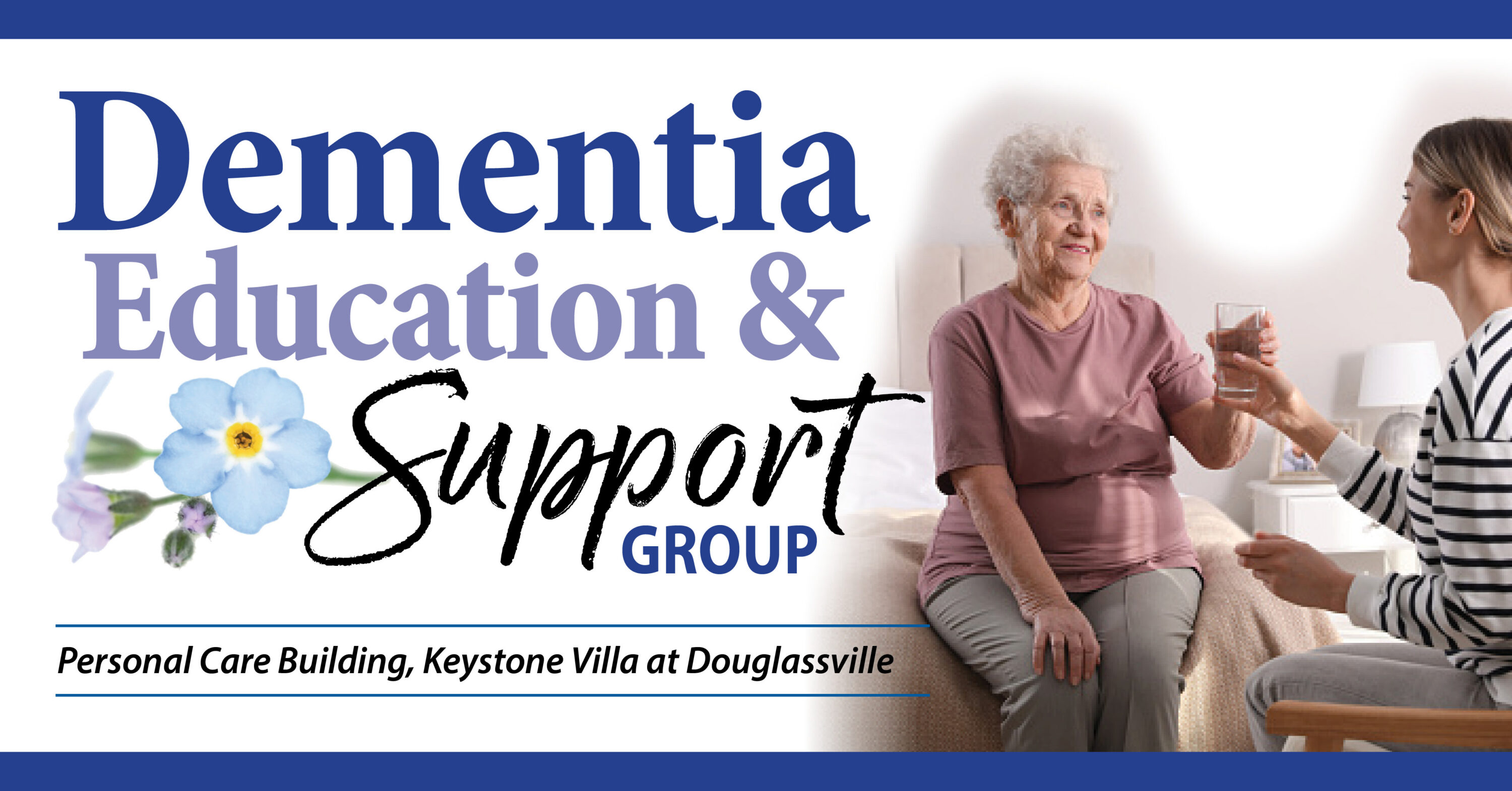Dementia education and support group banner