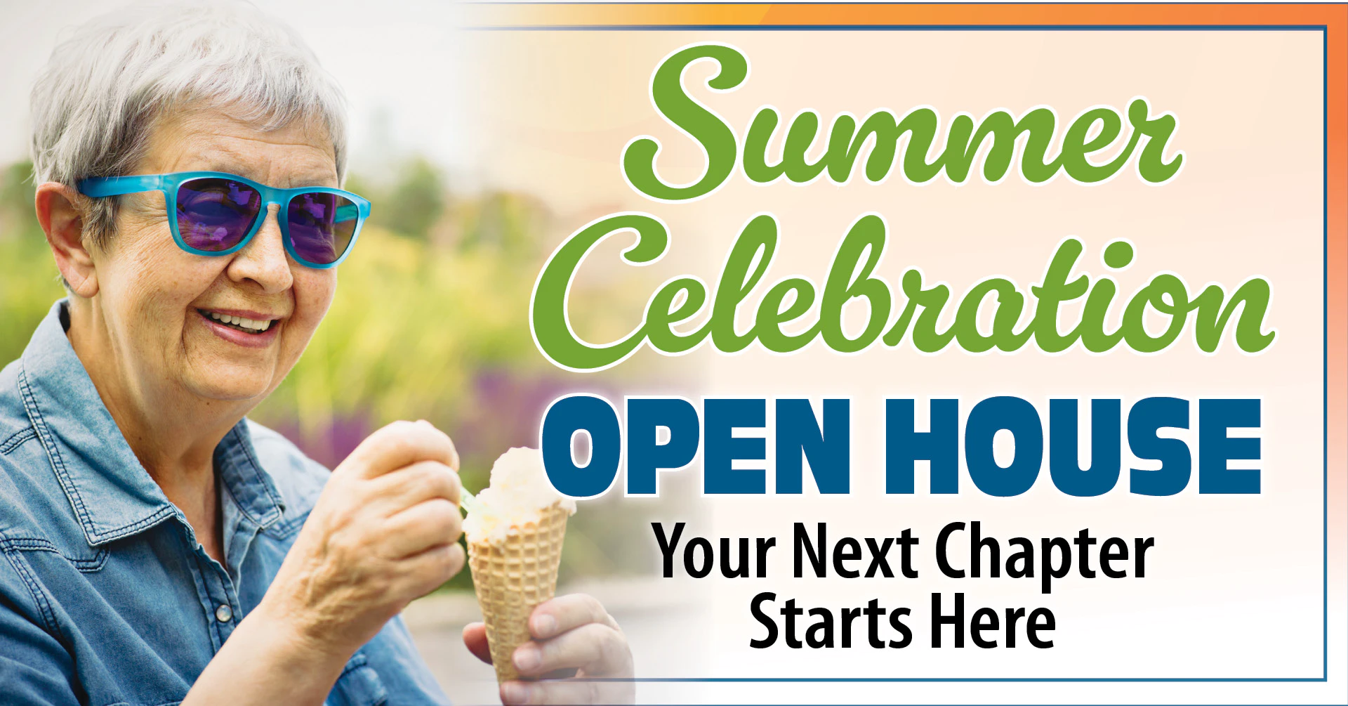 Smiling woman with sunglasses eating ice cream outdoors